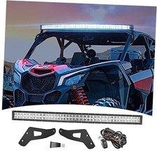 50" 288W Curved LED Light Bar with Upper Roof Windshield Mount Brackets and