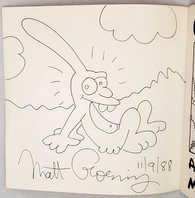 Matt Groening Life in Hell/Childhood SIGNED/ DATED BINKY DRAWING Cheesecake Pose Foto 2 de 4