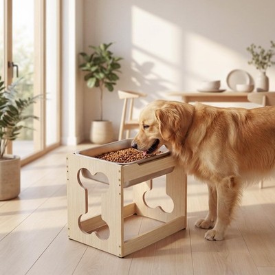 Elevated Dog Bowls with Stainless Steel Bowl, Raised Dog Bowl Stand for Mediu...
