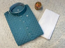 Pakistani Men Cotton Kurta Set Kurta Pyjama Indian Ethnic Kurta Wedding Party