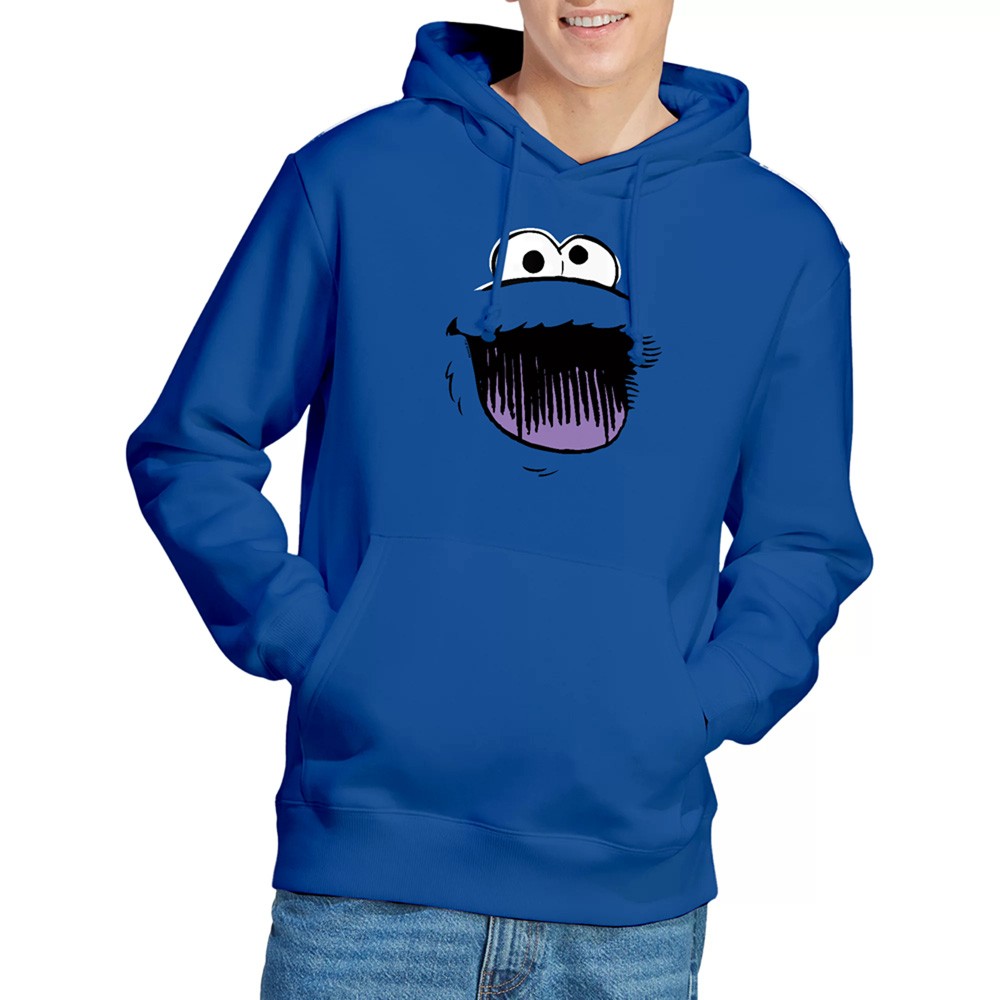 Sesame Street Cookie Monster Retro Sketch Face Hoodie S-2XL, Royal