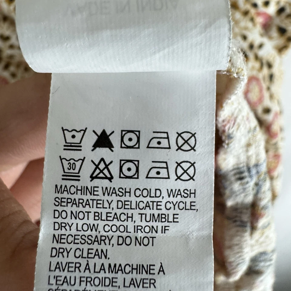 Top Lucky Brand Talla 1X Cuello en V Floral Boho Cottagecore Campesino Mezcla de Algodón Foto 3 de 4