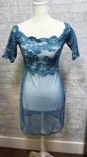 Vintage 90s Victoria s Secret Teal Lace Mesh Off Shoulder Boudoir Coquette Fairy
