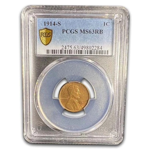 1914-S Lincoln Cent MS-63 PCGS (Red/Brown)