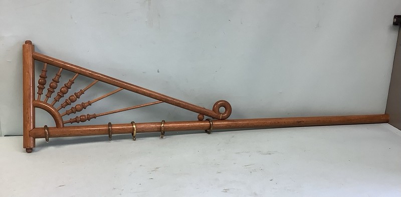 Victorian Stick and Ball Oak Swing Drapery Arm 43” L