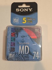 Sony MDW 74CL Recordable Mini Disc 5 Pack 74 min Color Collection New