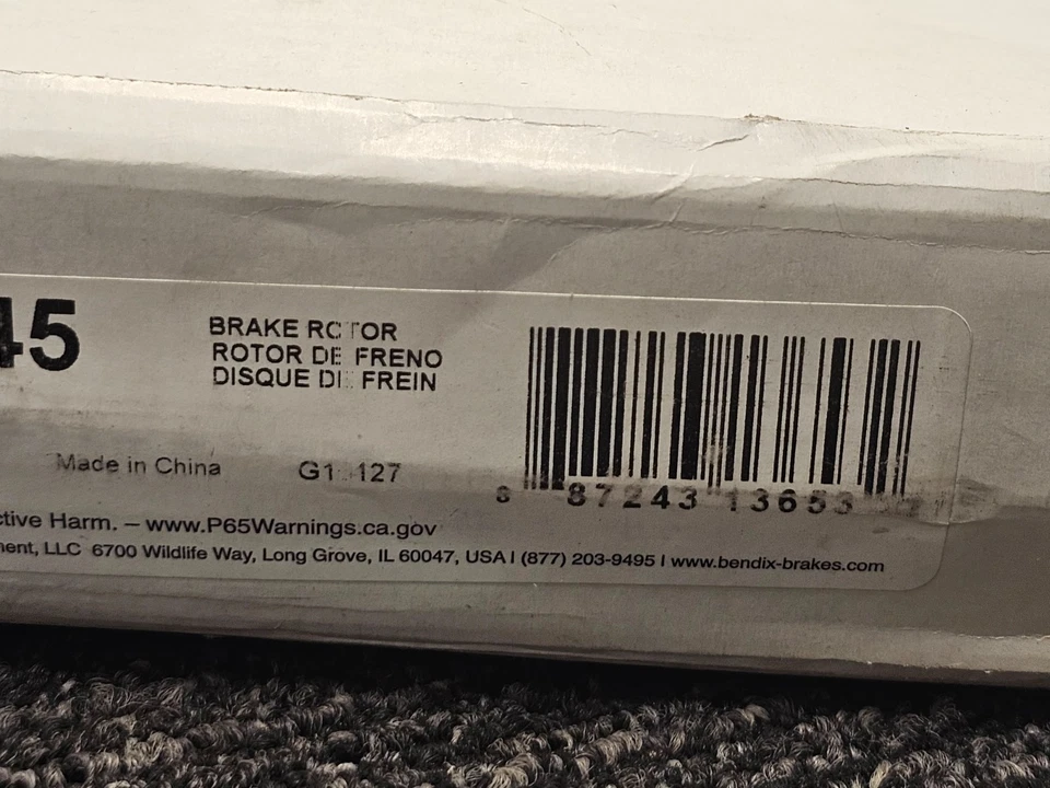 Rotor de freno de disco Bendix PRT6145 para modelos Acura Honda Civic ILX 2012-2015 Foto 4 de 4
