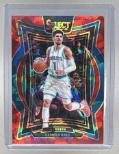 LaMelo Ball 2024 Panini Select #31 Red Cracked Ice Prizm Concourse