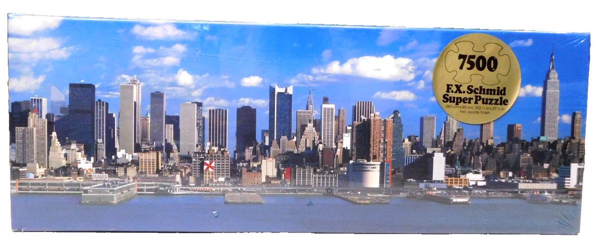 FX Schmid Super Puzzle 7500 Piece New York City Skyline 1980's 8.5