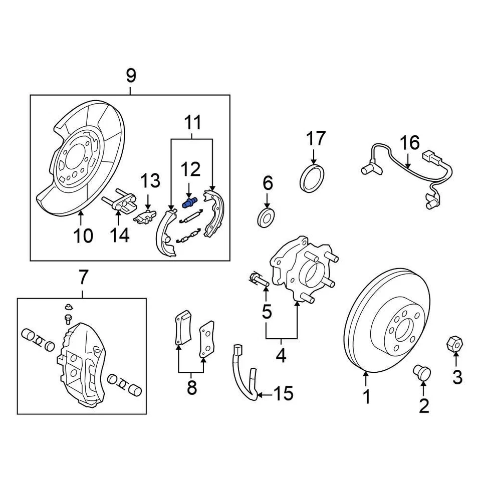 For Nissan Altima 2002-2025 Nissan 442009Y00A Rear Parking Brake Adjuster Foto 2 de 3