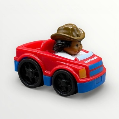Fisher-Price Little People Wheelies Red Pickup Truck Cowboy Driver Figure