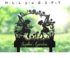 Personalized Fairy Garden Sign, Custom Metal Yard Art, Outdoor Garden Decor