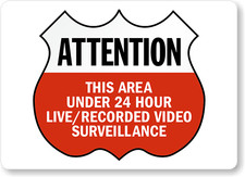 Surveillance Sign Aluminum Weatherproof 8x12 Outdoor Warning Security
