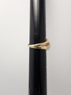 Vintage baguette Diamond Bypass Crossover Ring 10 K T Yellow Gold 6.5  1990's  — photo 5