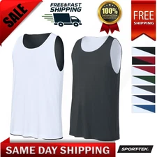 Sport-Tek Mens Sleeveless Basketball Moisture Wicking Reversible T-Shirt ST551