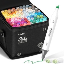 Ohuhu Alcohol Based Art Markers 120 Colors - Chisel  Fine Oahu New Color code