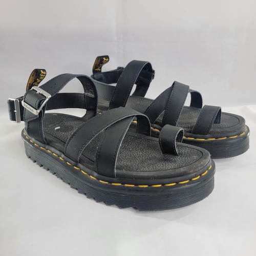 Dr Martens Womens Sandals Avry Leather Gladiator Toe Loop Chunky Lug Sole Size 9