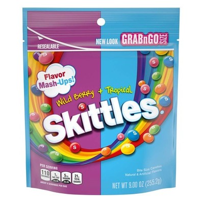SKITTLES Mash-Ups Wild Berry and Tropical 9 Ounce (Pack of 1), S-PL-7853