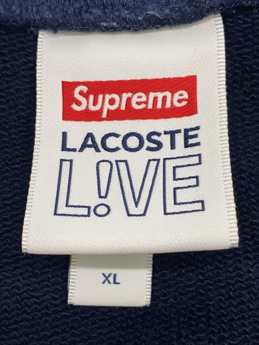 Felpa con cappuccio Supreme LACOSTE XL Cotone NVY SH1861 usata