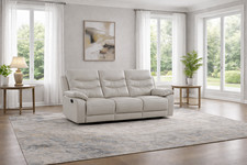 Image of GREY Italian Leather 4 Seat, 3 Seat, 2 Seat or Chair Manual Recliner Sofa FUSION