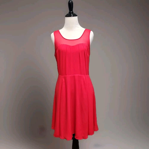 VALENTINO Abito skater Express senza maniche rosso ciliegia schiena a V taglia 6