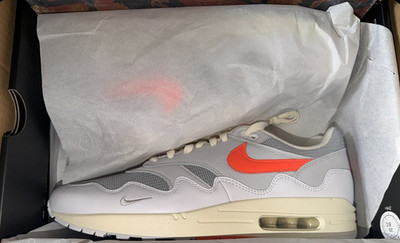 Nike Air Max 1 PATTA White Grey Orange Men's Sneaker Low Top Athletic Shoe