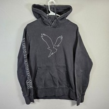 American Eagle Super Soft Gray Eagle Logo Hoodie Pullover M Medium