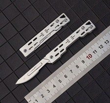 Outdoor Keychain Scalpel Blade Utility Folding Knife Paper Cutter Camping EDC