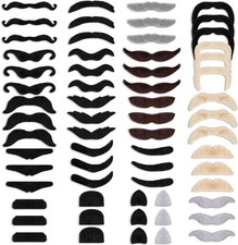 60Pcs Self Adhesive Fake Mustache 20 Styles Beard Stick on Moustache...