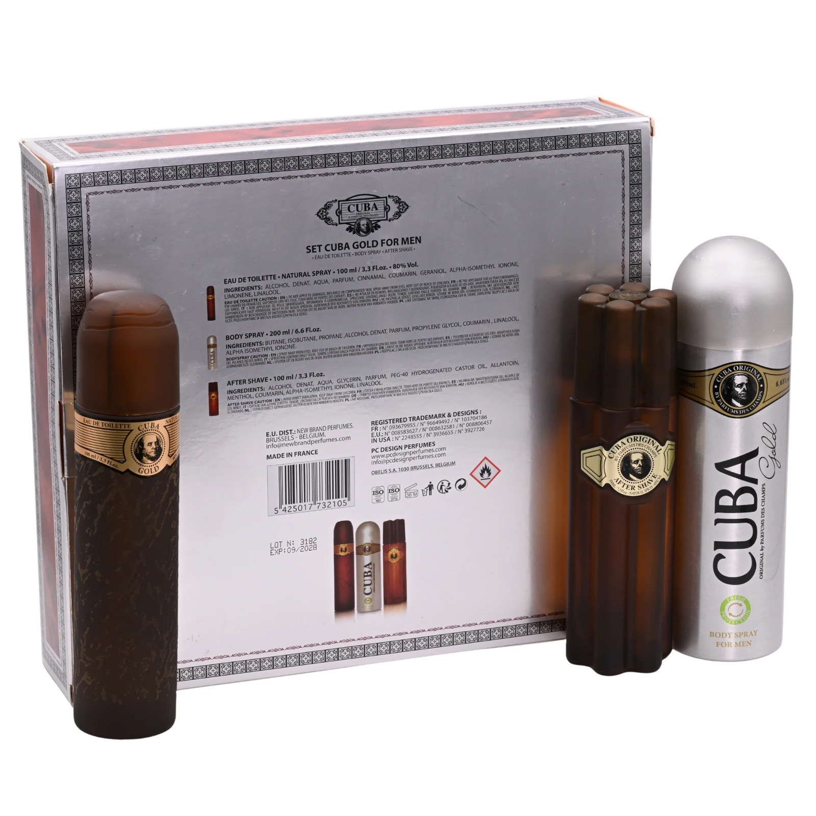 Cuba Gold by Cuba cologne for men 3 pcs gift set New in Box