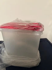 Tupperware Cereal Keeper Storer 13 Cup Sheer With Red Seal