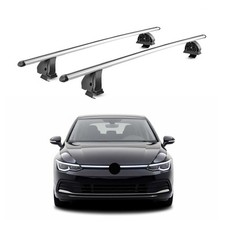 Alu Dachträger für VW Golf mk8 Schrägheck Kombi 2019-2026 TÜV T-Nut 2tlg Silber