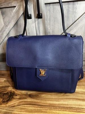 Louis Vuitton Lockme Navy Blue Black Leather  Shoulder Bag T10255735