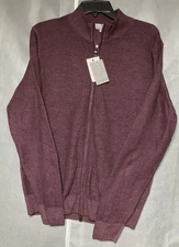 NWT Canali Mens Full Zip Sweater Size 52 Cardigan 100 Wool