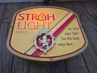 Vintage Stroh Light Beer Sign Lighted Working Lion Crest Wall Bar Decor 15x13