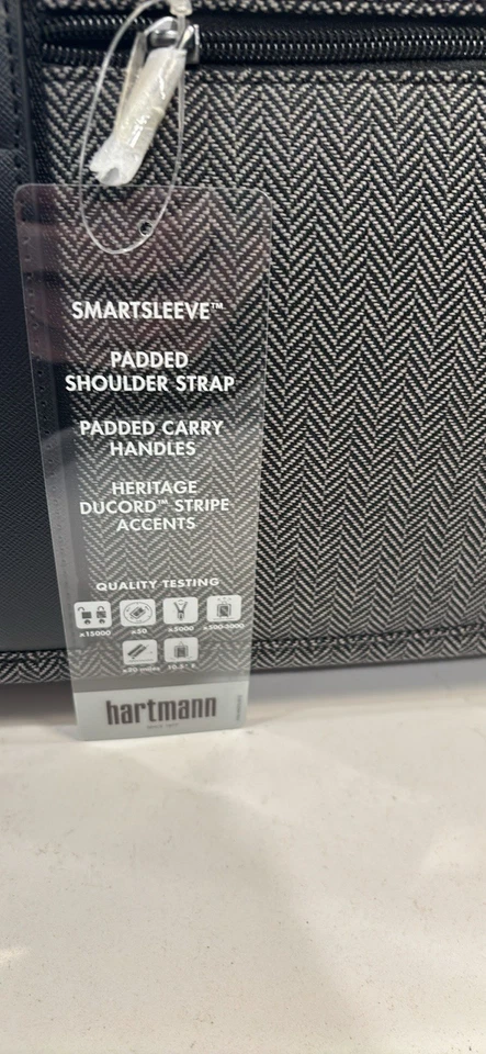 Hartmann Herringbone Deluxe Weekend Duffle Black $200 MSRP! - Image 2 of 4