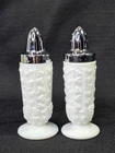 Vintage Westmoreland Milk Glass Paneled Grape Salt And Pepper Shakers
