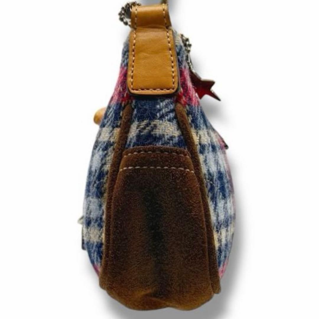 COACH Check Patchwork Handbag Accessory Pouch Woo… - image 7