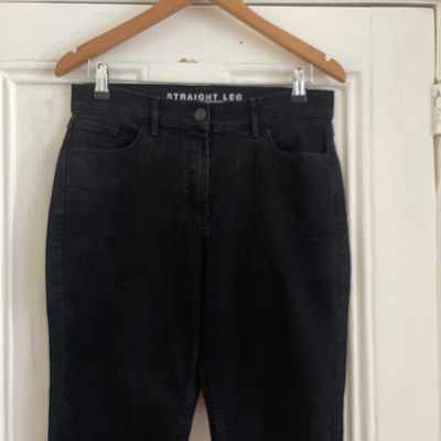 Schwarze Denim-Jeans mit geradem Bein von M&S   Größe 12