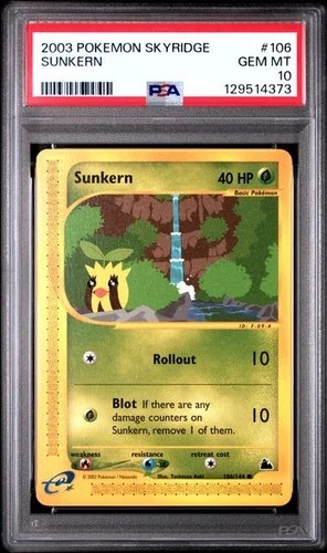 PSA 10 SUNKERN 106 SKYRIDGE POKEMON GEM MINT