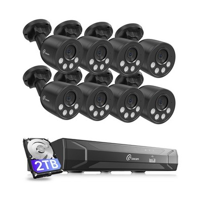 Loocam 4K Ultra HD PoE Security Camera System 2TB, Smart Human Vehicle Detection