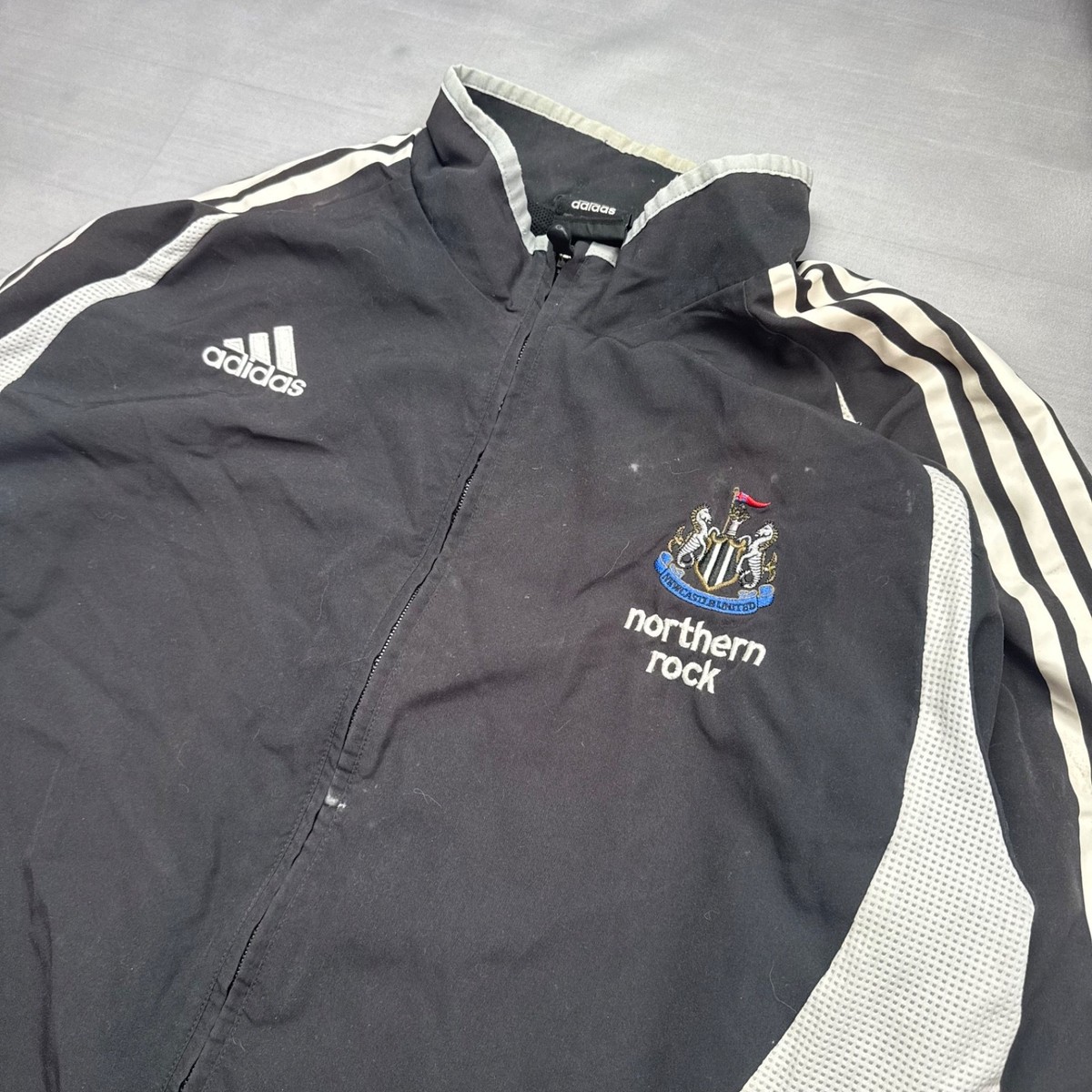 Adidas Newcastle United Football Track Jacket Windbreaker Size XL