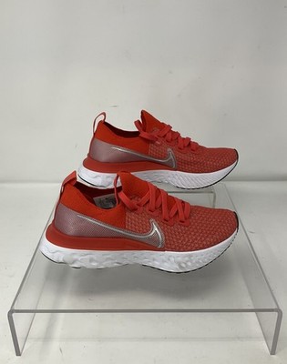 Nike React Infinity Run Flyknit Chile Red Silver Running Shoes 6