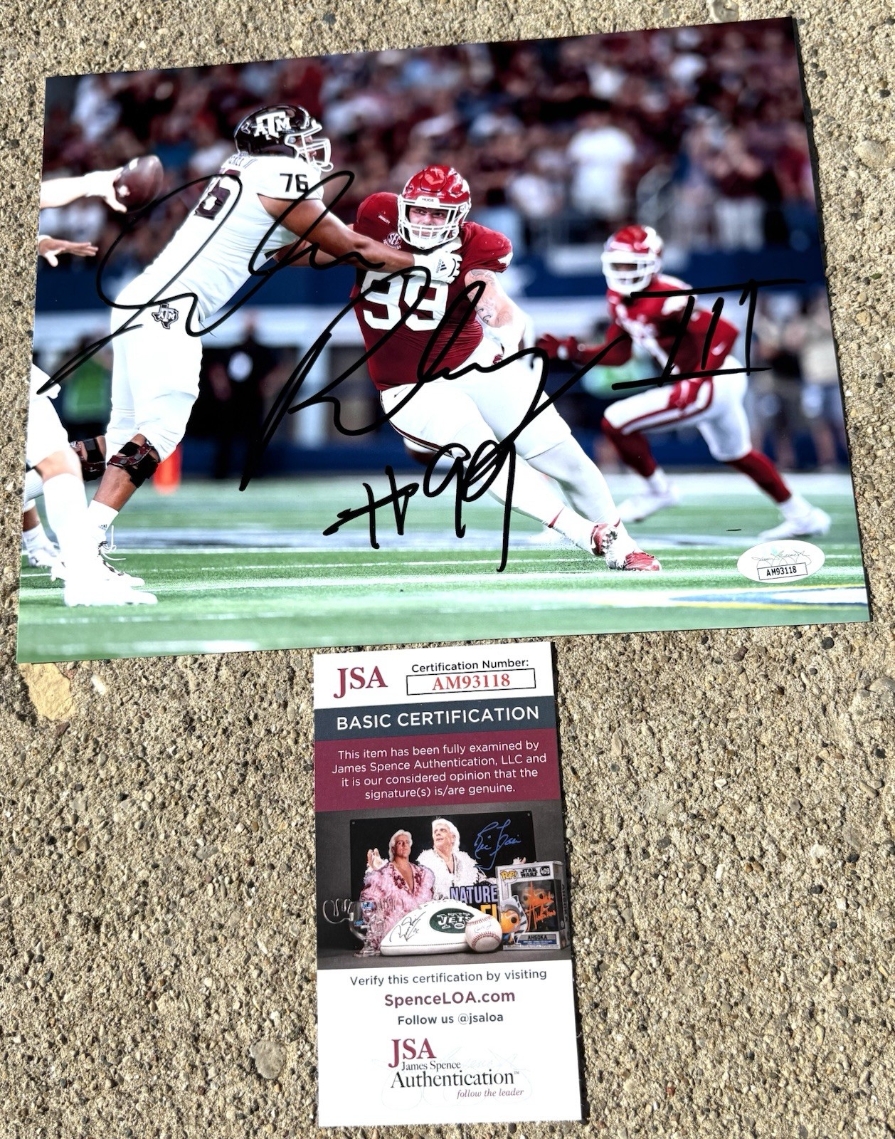 JOHN RIDGEWAY Arkansas Razorbacks SIGNED 8X10 Photo JSA COA SAINTS 