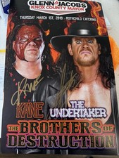 Rare Brothers Of Destruction Autograph.  The Undertaker And Kane Autograph.