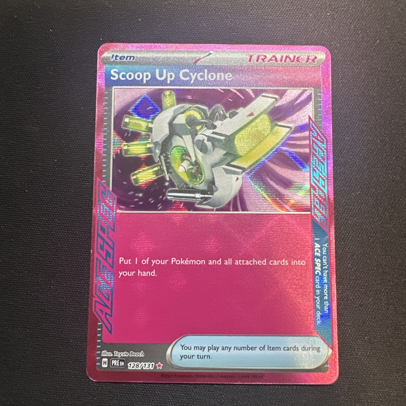 Scoop Up Cyclone 128/131 Sv: Prismatic Evolutions Holo Ace Spec Rare Near Mint