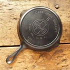 Antique GRISWOLD Cast Iron SKILLET Frying Pan # 6 LARGE SLANT LOGO - Ironspoon