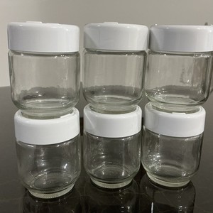 6 Glass Storage Yogurt Jars With Dial Calendar Baby Food  6oz