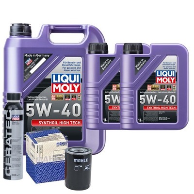 Motoröl 5W40 LIQUI MOLY Synthoil High Tech 7L+MAHLE Ölfilter +Cera Tec