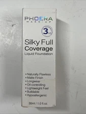 Phoera Silky Full Coverage Liquid Foundation (105 Sand) 30ml Exp 07/26 NEW